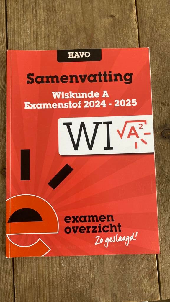 Samenvatting Examenstof Wiskunde A HAVO, HAVO, Ophalen of Verzenden, Nederlands, ExamenOverzicht