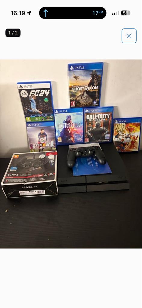 Playstation 4 met controller en 6 games, Spelcomputers en Games, Spelcomputers | Sony PlayStation 4, Ophalen of Verzenden, Met 1 controller