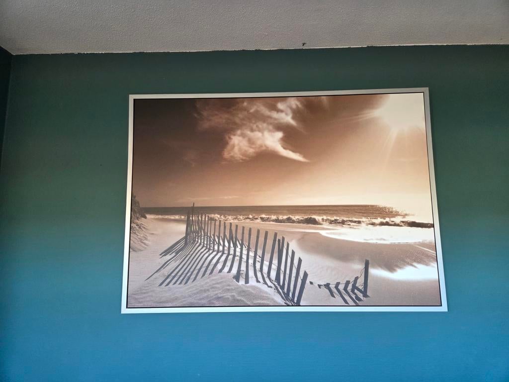 Mooi strandtafereel 1.30 x 1.00m, Antiek en Kunst, Ophalen