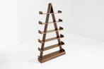 Vintage brutalist piramide boeken kast room divider, Ophalen, Met plank(en), Eikenhout, Zo goed als nieuw