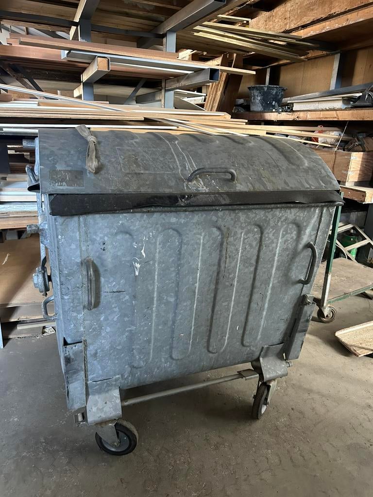Verzinkte rolcontainer 1100 liter, 100 liter of meer, Ophalen, Gebruikt, Transportkar