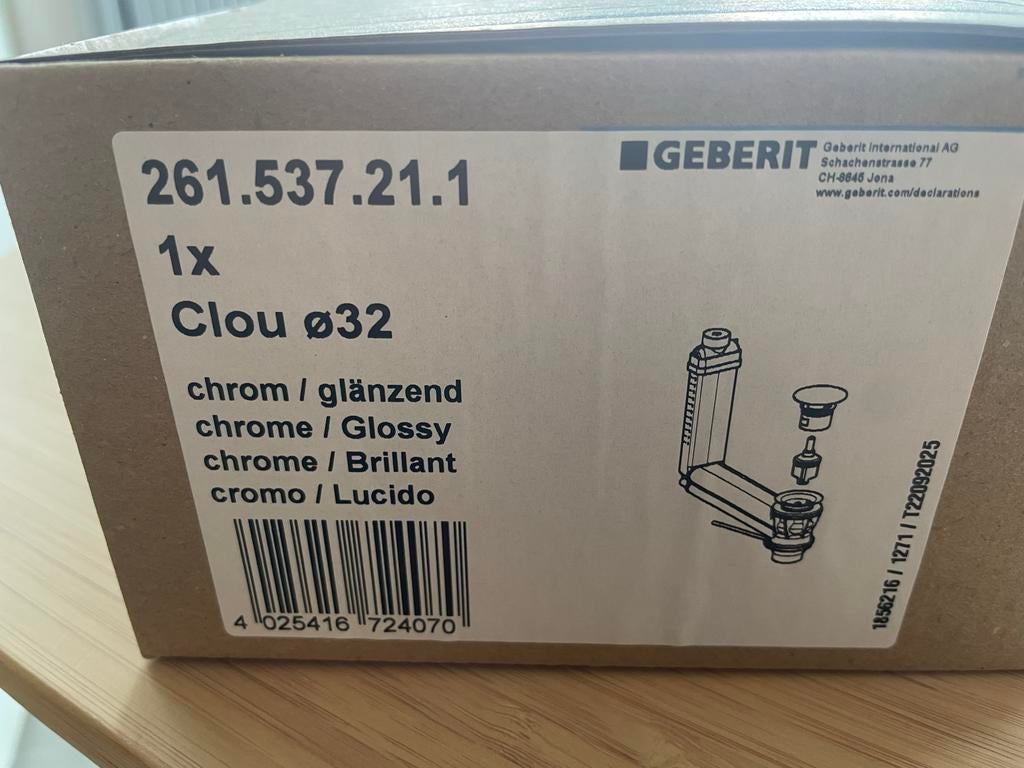 2 stuks Geberit Clou wastafelaansluiting 261.537.21.1, Ophalen of Verzenden, Nieuw, Chroom, Wastafel