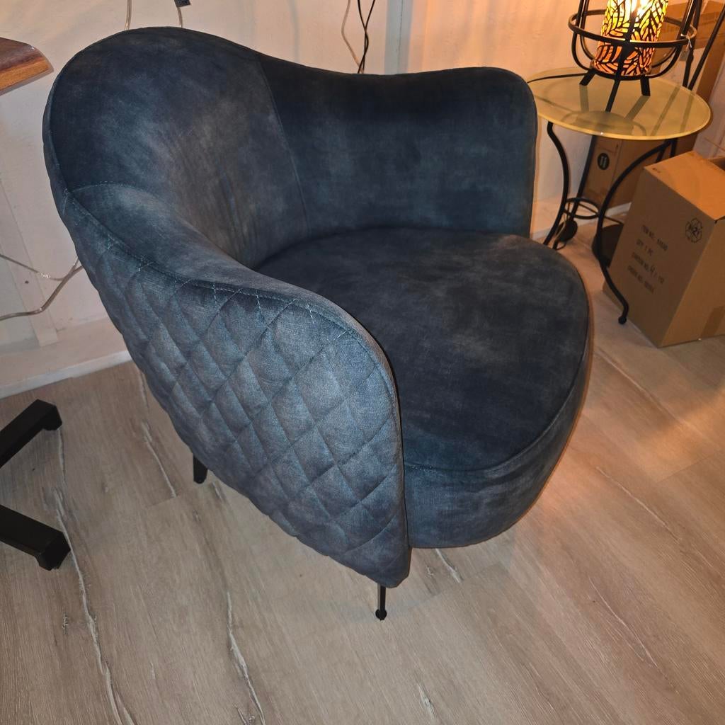 Fauteuil petrol, zo goed als nieuw, Huis en Inrichting, Fauteuils, Ophalen, 75 tot 100 cm, Zo goed als nieuw, Stof