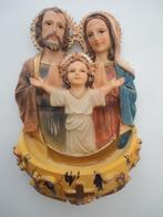 Mooi wijwaterbakje met Jezus, Maria  en Jozef, Verzamelen, Ophalen of Verzenden, Zo goed als nieuw, Beeld(je), Christendom | Katholiek