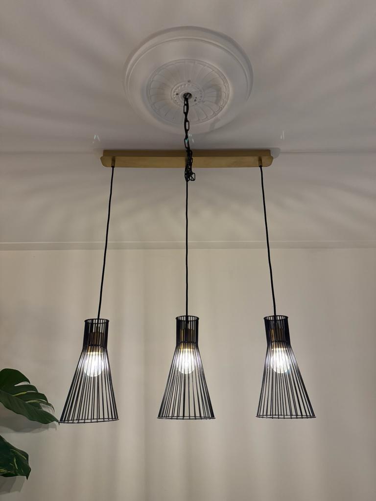 IKEA KVADRATUR hanglamp 3-lichts messing balk, Ophalen of Verzenden, Zo goed als nieuw, Metaal, 75 cm of meer