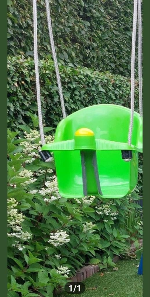 Groene babyschommel met gele toeter, Kinderen en Baby's, Ophalen of Verzenden, Zo goed als nieuw