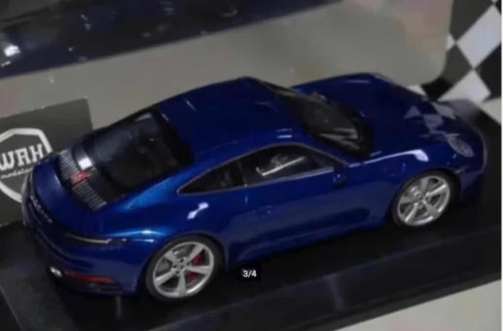1:18 PORSCHE 911 CARRERA 4S COUPE 2019 blue Minichamps WRH, Hobby en Vrije tijd, Modelauto's | 1:18, Verzenden, Zo goed als nieuw