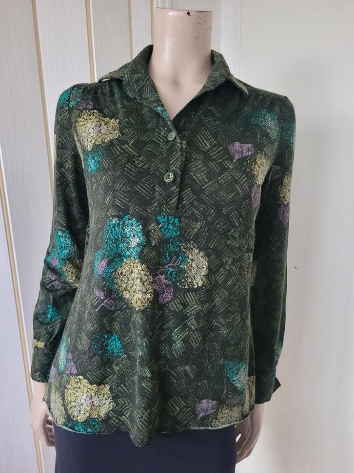 Vintage Brunella blouse jaren 70 maat 38/M wol, Kleding | Dames, Blouses en Tunieken, Zo goed als nieuw, Maat 38/40 (M), Groen