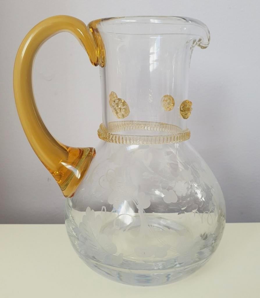 Orginele theresienthal Bacchus Karaf Amber Kristal Jaren '80, Antiek en Kunst, Ophalen of Verzenden