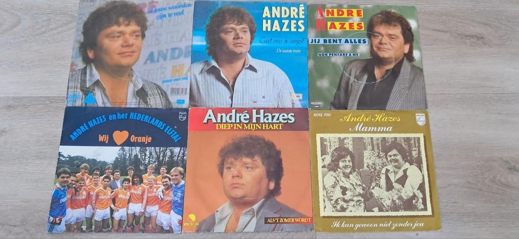 6 Singles  Andre Hazes., Ophalen of Verzenden, Gebruikt, Overige formaten, Levenslied of Smartlap