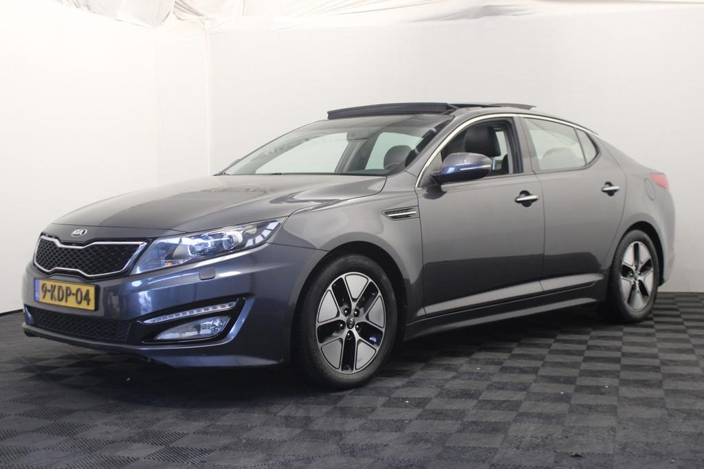 Kia Optima 2.0 CVVT Hybrid Super Pack |Pano|Stoelverw.|, Auto's, Kia, Euro 5, Gebruikt, Zwart, 4 cilinders