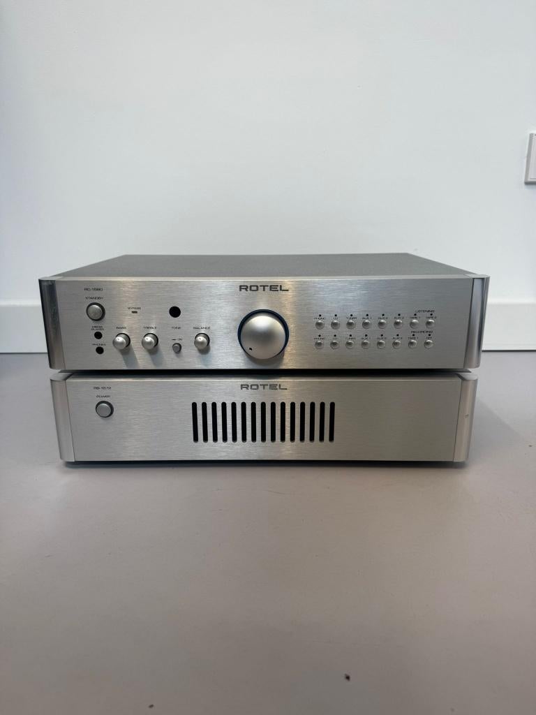 Rotel pre-amp en amp, Overige merken, Gebruikt, Ophalen of Verzenden, 120 watt of meer