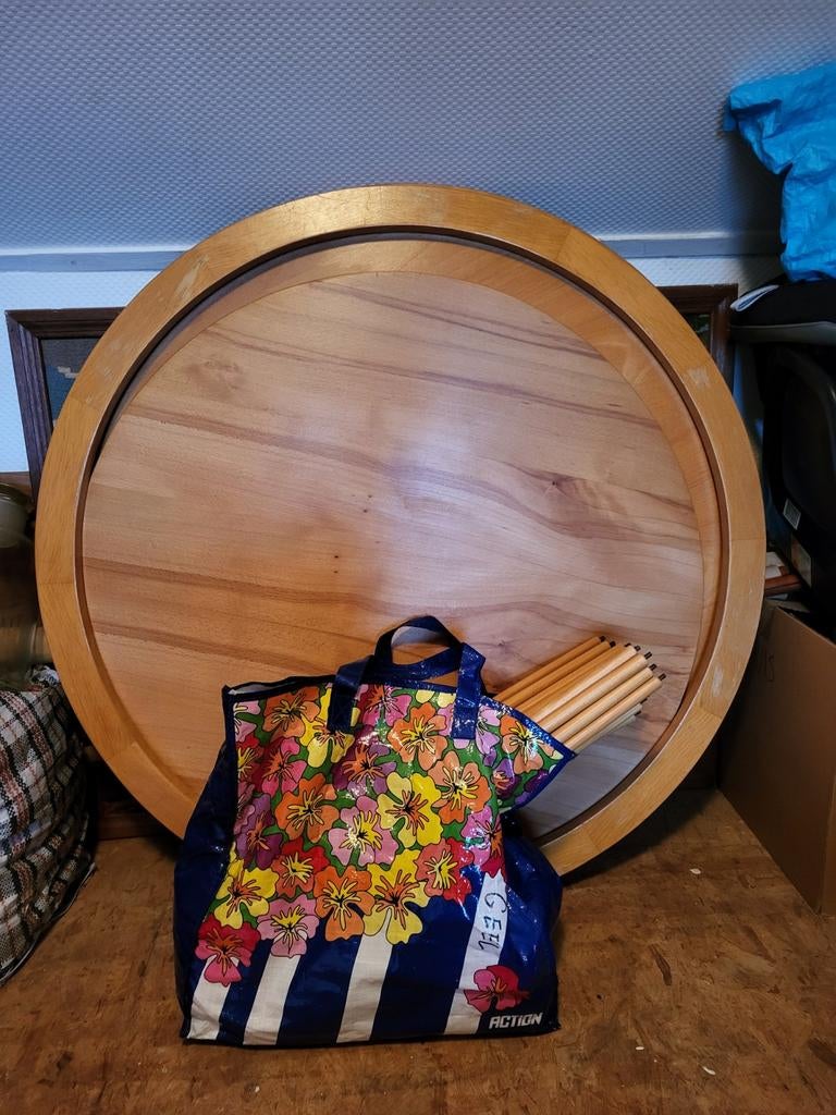 Bopita Box - Rondo - Beukenhout - Naturel - inclusief matras, Kinderen en Baby's, Boxen, Ophalen, Gebruikt, Rond, In hoogte verstelbaar