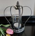 Ijzeren kroon met windlicht, Ophalen of Verzenden, Metaal, Minder dan 25 cm
