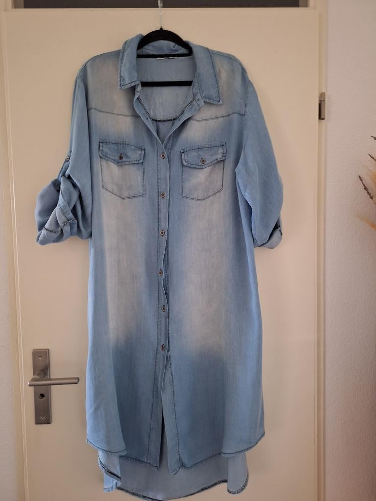 Lange overhemd  jurk universele maat 40 42 44, Kleding | Dames, Blauw, Maat 42/44 (L), Ophalen of Verzenden, Zo goed als nieuw