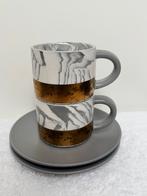 Starbucks Reserve Marmeren Espresso Kopjes met Schotel (2x), Keramiek, Ophalen of Verzenden, Zo goed als nieuw, Overige stijlen