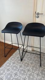 2 barkrukken zwart Scandinavisch 76 cm, 2 krukken, Ophalen, Zo goed als nieuw, 60 tot 90 cm