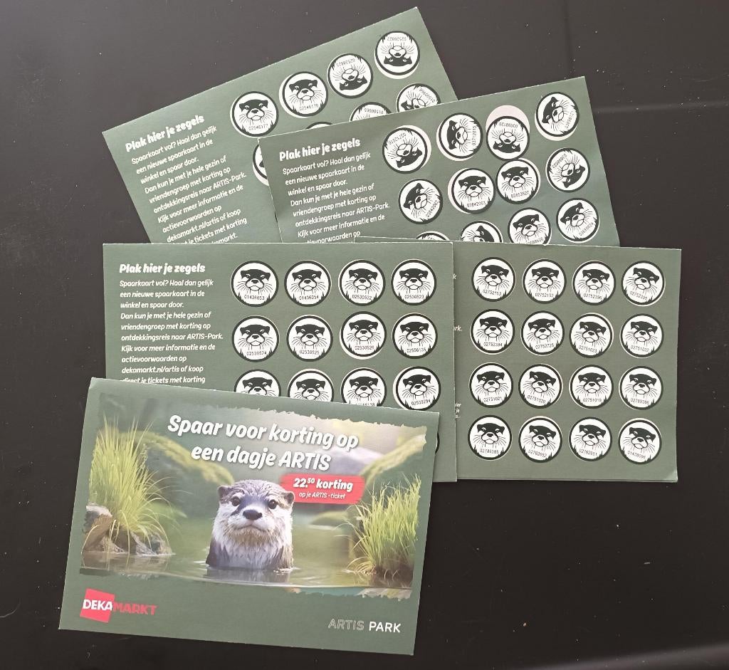 5 volle kaarten Deka voor Artis, Drie personen of meer, Ticket of Toegangskaart