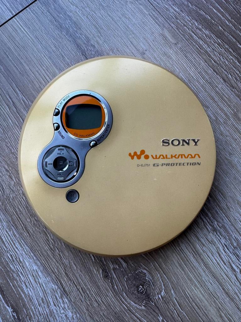 Vintage Sony Walkman D-EJ751 Discman G-Protection - Geel, Audio, Tv en Foto, Walkmans, Discmans en Minidiscspelers, Ophalen of Verzenden