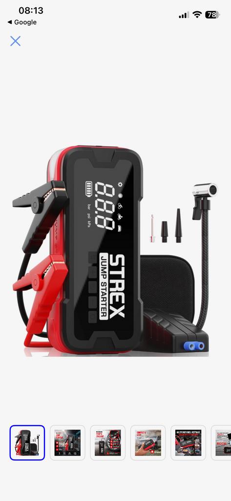 STREX jumpstarter 4000A, powerbank, compressor, verlichting, Ophalen of Verzenden, Nieuw
