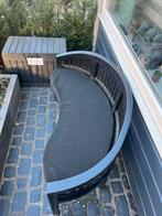 Gebogen tuinbank met kussen, Tuin en Terras, Tuinbanken, Ophalen, Gebruikt, Hout