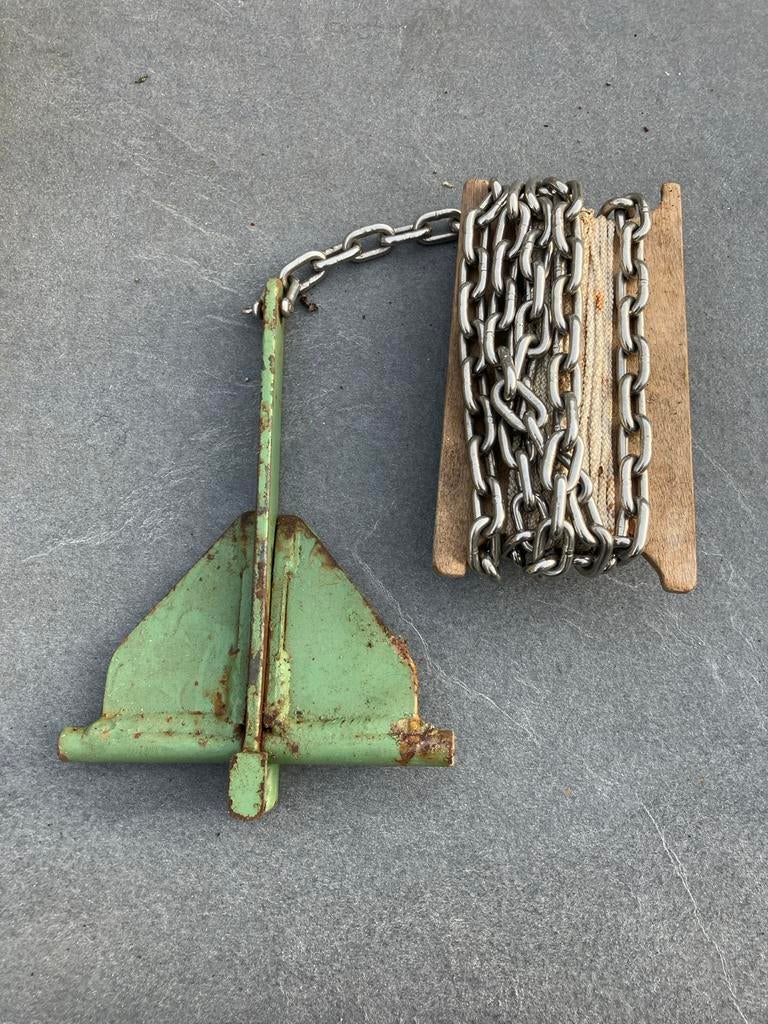 Anker voor belly boot met ketting en lijn, Watersport en Boten, Bootonderdelen, Ophalen of Verzenden, Gebruikt