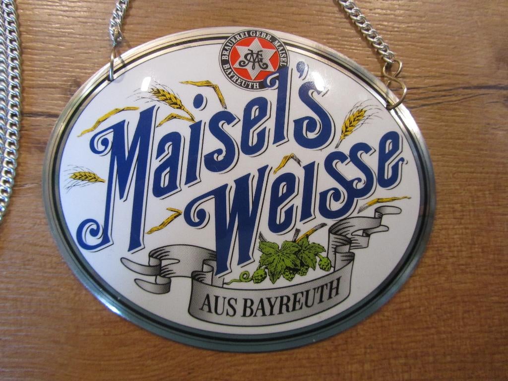 Maisel's Weisse biertap schild, Ophalen of Verzenden, Reclamebord, Plaat of Schild, Overige merken