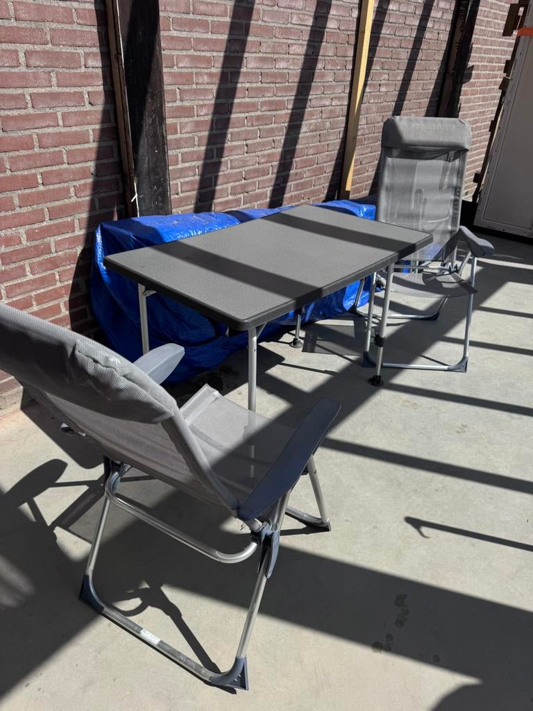 Camping set tafel 4 stoelen hoogte verstelbaar, Ophalen, Zo goed als nieuw, Aluminium