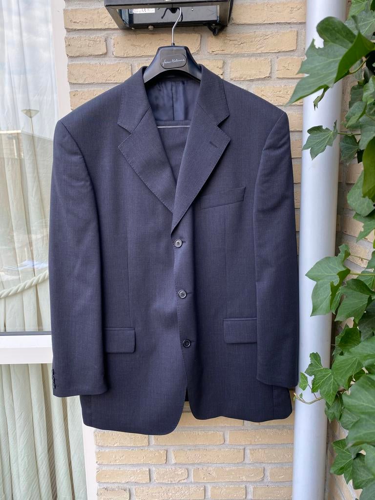 Frans Molenaar kostuum | streep | maat 52, Kleding | Heren, Ophalen of Verzenden, Zo goed als nieuw, Maat 52/54 (L), Blauw