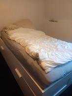 Ikea BRIMNES bedframe met lades, wit, 140x200 cm, Ophalen, Gebruikt, Wit, Tweepersoons
