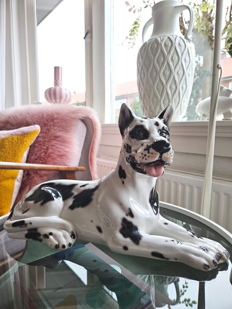 Vintage design keramiek porseleinen Deense dog, Ophalen of Verzenden