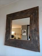 Prachtige unieke spiegel van oud steigerhout 93x93 cm, Ophalen, Gebruikt, Vierkant, 75 tot 100 cm