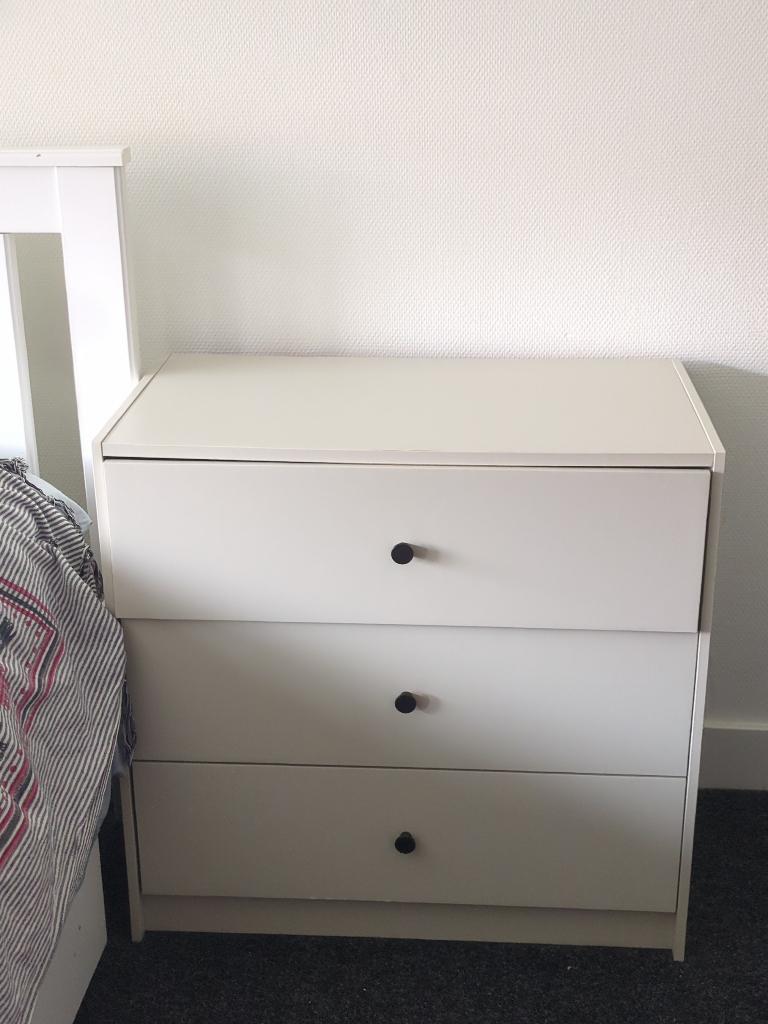 Ladekast 3 lades - IKEA Gursken, Ophalen, Gebruikt, Wit, 50 tot 100 cm