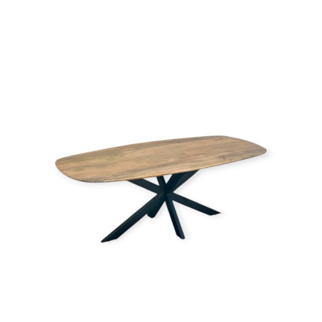 Deens ovale eettafels mangohout 160-260 cm naturel, Huis en Inrichting, Tafels | Eettafels, Overige materialen, Nieuw, Vijf personen of meer