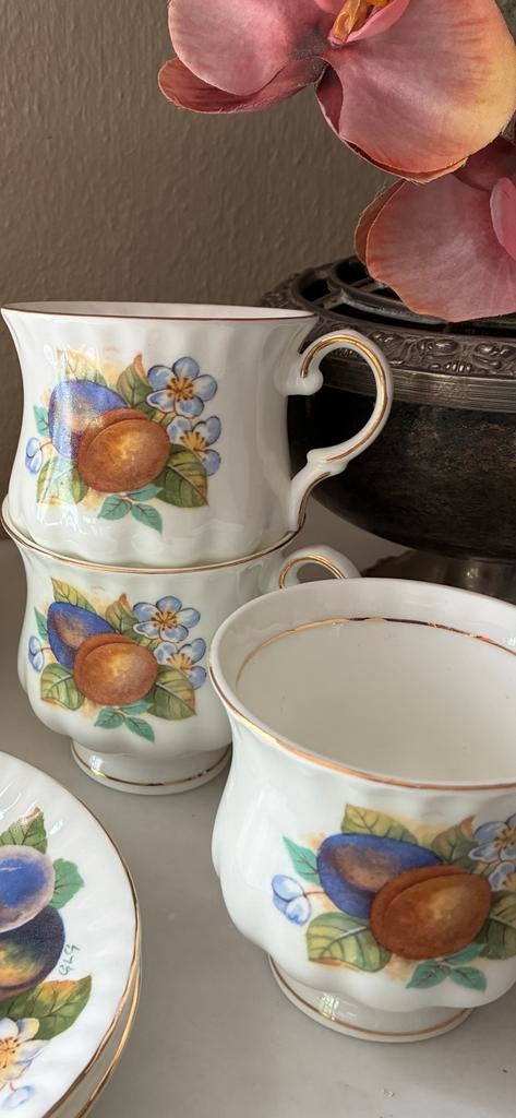 Royal London Collection Fine Bone China 5 kop en schotel, Ophalen of Verzenden, Zo goed als nieuw, Porselein, Kop en/of schotel