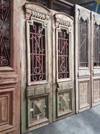 Antieke dubbele deur met ijzerwerk, Ophalen of Verzenden