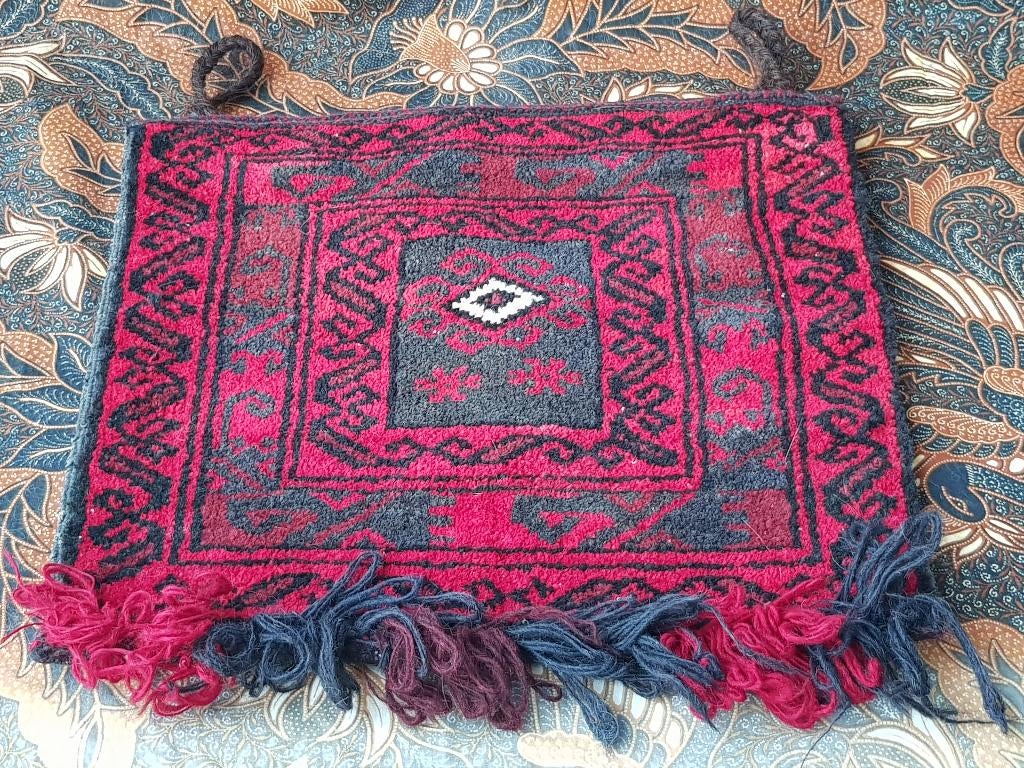 Mooi antiek handgeknoopt Perzisch kussen uit Iran 35-39 cm., Antiek en Kunst, Ophalen of Verzenden