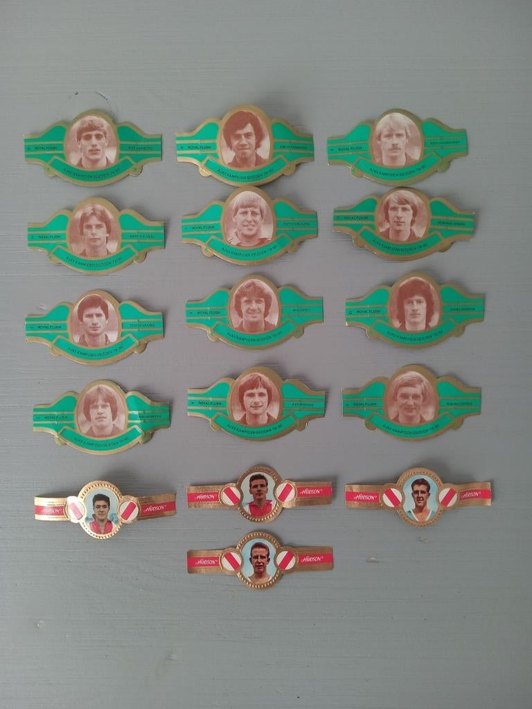 Ajax sigarenbandjes diverse, Verzenden, Gebruikt, Ajax, Poster, Plaatje of Sticker