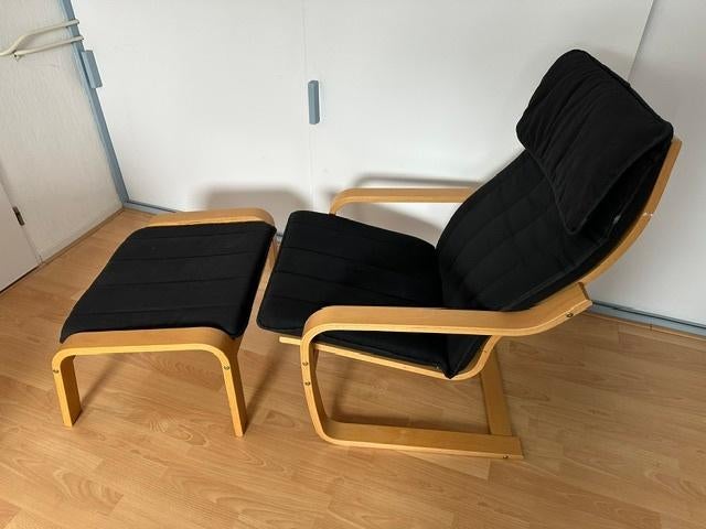 Relaxfauteuil met voetenbank, Huis en Inrichting, Fauteuils, Ophalen, Gebruikt, 75 tot 100 cm, Stof