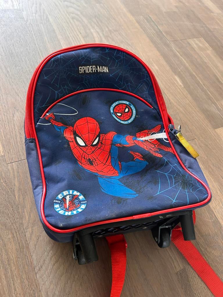 Spiderman Kinderkoffer op Wieltjes - Ideaal voor Reizen, 40 tot 60 cm, Gebruikt, 20 tot 30 cm, Blauw