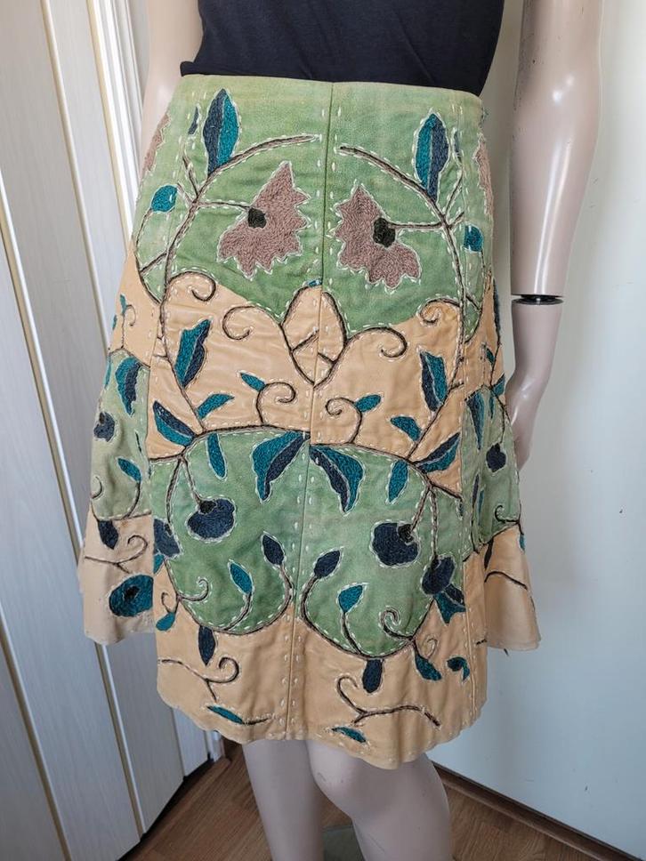 Zeldzame Vanilia midi rok van leer maat 38/M, Kleding | Dames, Rokken, Zo goed als nieuw, Maat 38/40 (M), Overige kleuren, Knielengte