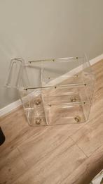 Vintage Acryl Thee of Serveerwagen met Gouden Accenten, Ophalen
