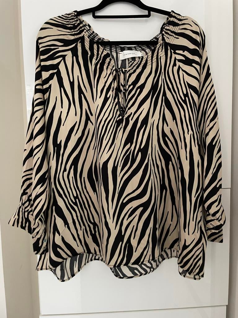 Plein Publique Blouse Dierenprint Maat 42, Kleding | Dames, Verzenden, Zo goed als nieuw, Maat 42/44 (L), Overige kleuren