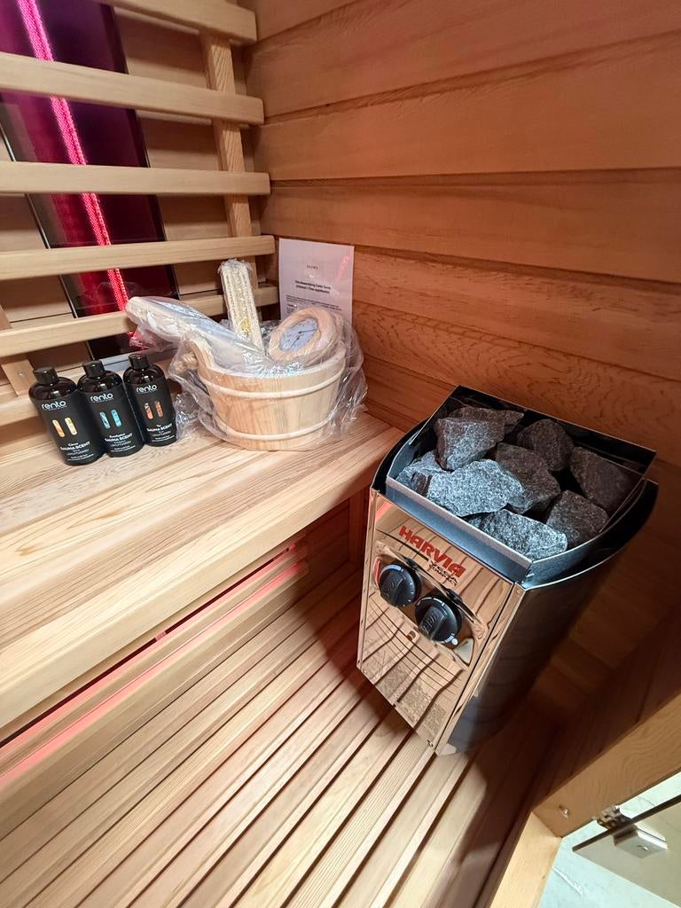 Combi Sauna (Infrarood + Fins) - GRATIS BEZORGD + GEMONTEERD, Sport en Fitness, Sauna, Ophalen of Verzenden, Zo goed als nieuw