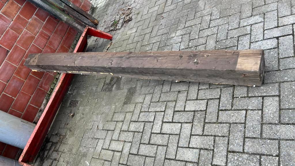 Houten balk 20x20 cm – lengte 320 cm, Ophalen, Gebruikt, Eiken, Balk