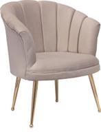 Richmond Fauteuil Schelp Model - Beige Velours, 75 tot 100 cm, Ophalen of Verzenden, Zo goed als nieuw, Modern, Luxe, Art Deco
