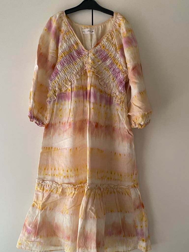 Jurk Zara tie-dye, Ophalen, Roze, Maat 34 (XS) of kleiner, Gedragen