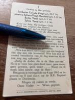 Bidprentje Familie Voogt, verongelukt 1961 Dordrecht, Verzamelen, Ophalen of Verzenden, Bidprentje