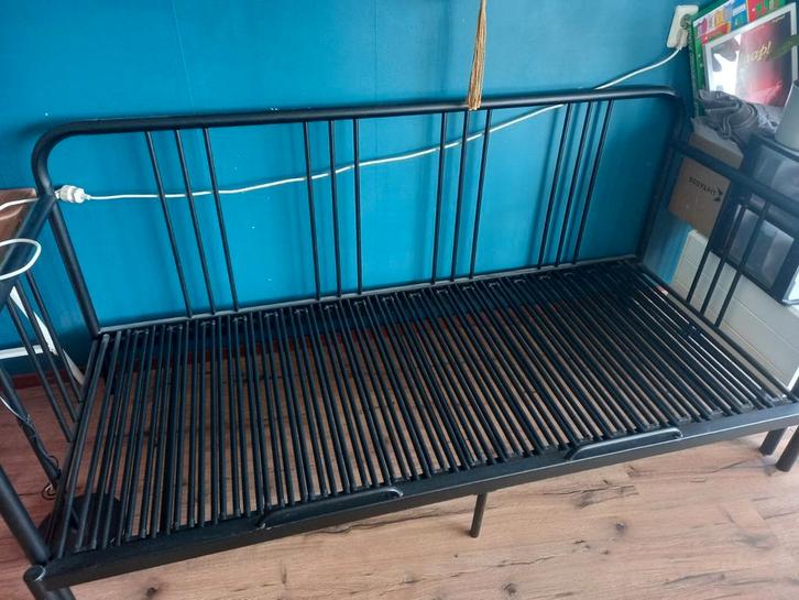 Ikea Fyresdal 1 tot 2 persoons bedbank, Huis en Inrichting, Slaapkamer | Slaapbanken, Gebruikt, 180 cm, 210 cm, Tweepersoons, Zwart