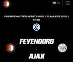 2 kaarten vak Y2 feyenoord ajax de klassieker, Tickets en Kaartjes, Sport | Voetbal, Losse kaart, Twee personen, Maart